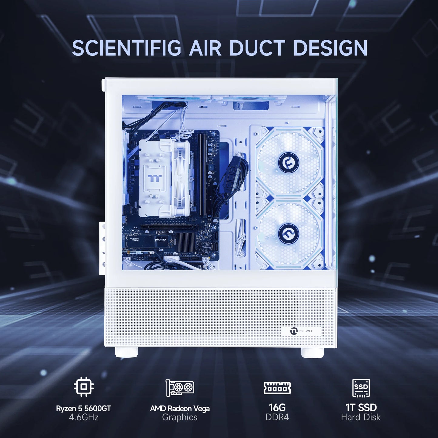 Lumishore Gaming PC AMD Ryzen 5 5600GT 16GB RAM 1TB SSD Wifi Gaming Desktop