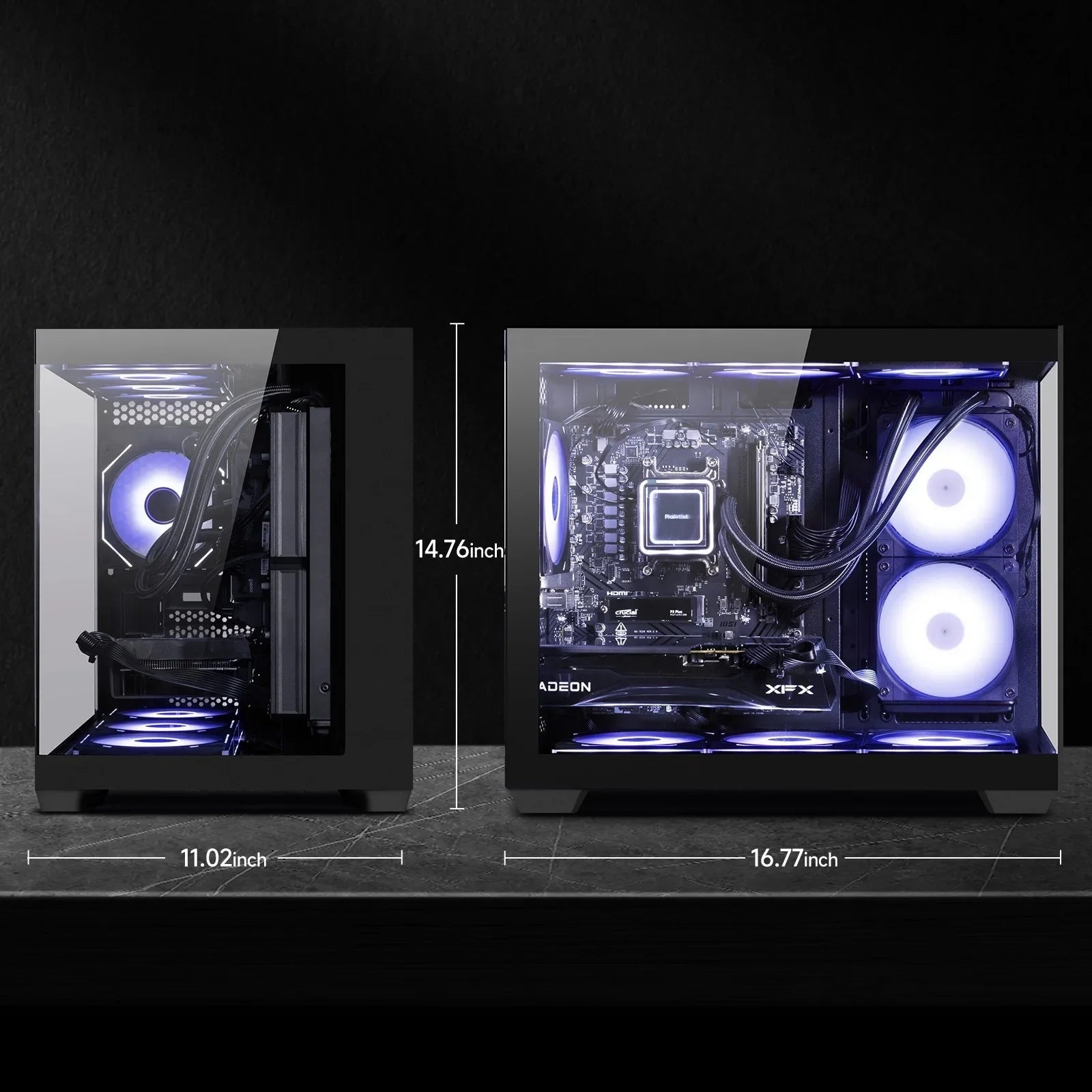 Gaming PC, AMD Ryzen 5 9600X,Radeon RX7650 Gre(Beat RTX4060), 1TB SSD, 32GB Ram,Desktop Computer Win 11,New