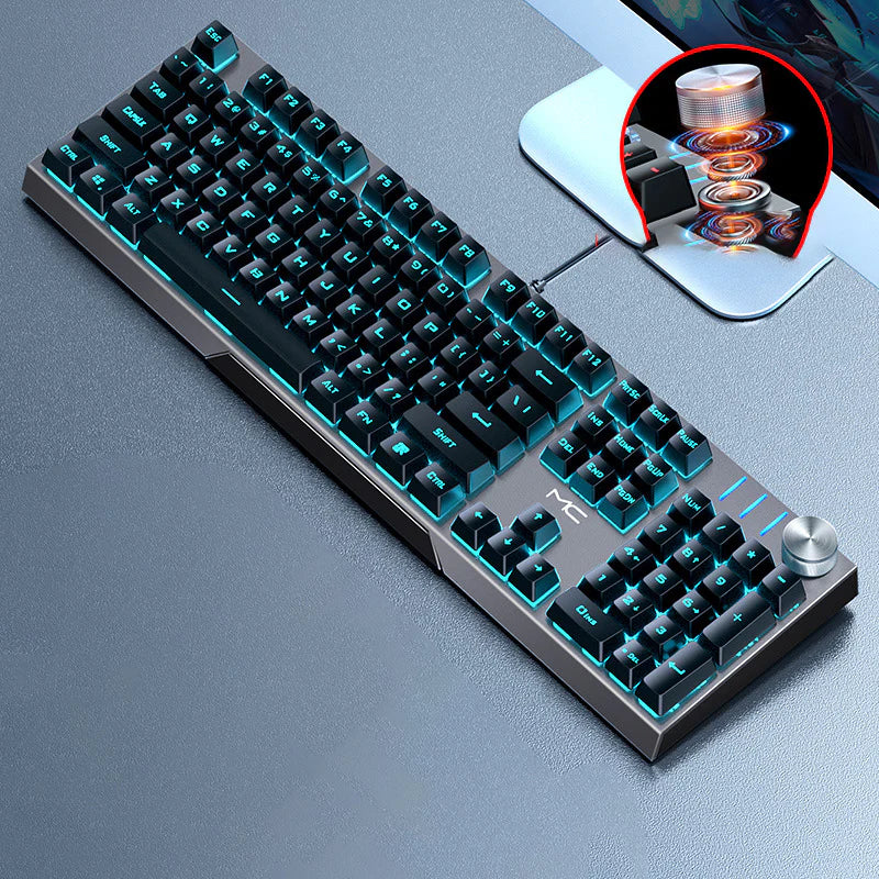 Modern Mechanical Keyboard with Green Black Tea Red Switches for Gaming PC Setup Wired