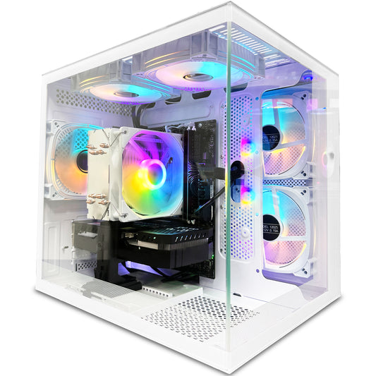 AMD Ryzen 7 5700X Gaming PC with B450 Motherboard, 32GB RAM, 1TB Nvme SSD, NVIDIA RTX 4060 8GB, Wifi 6, and RGB Lighting