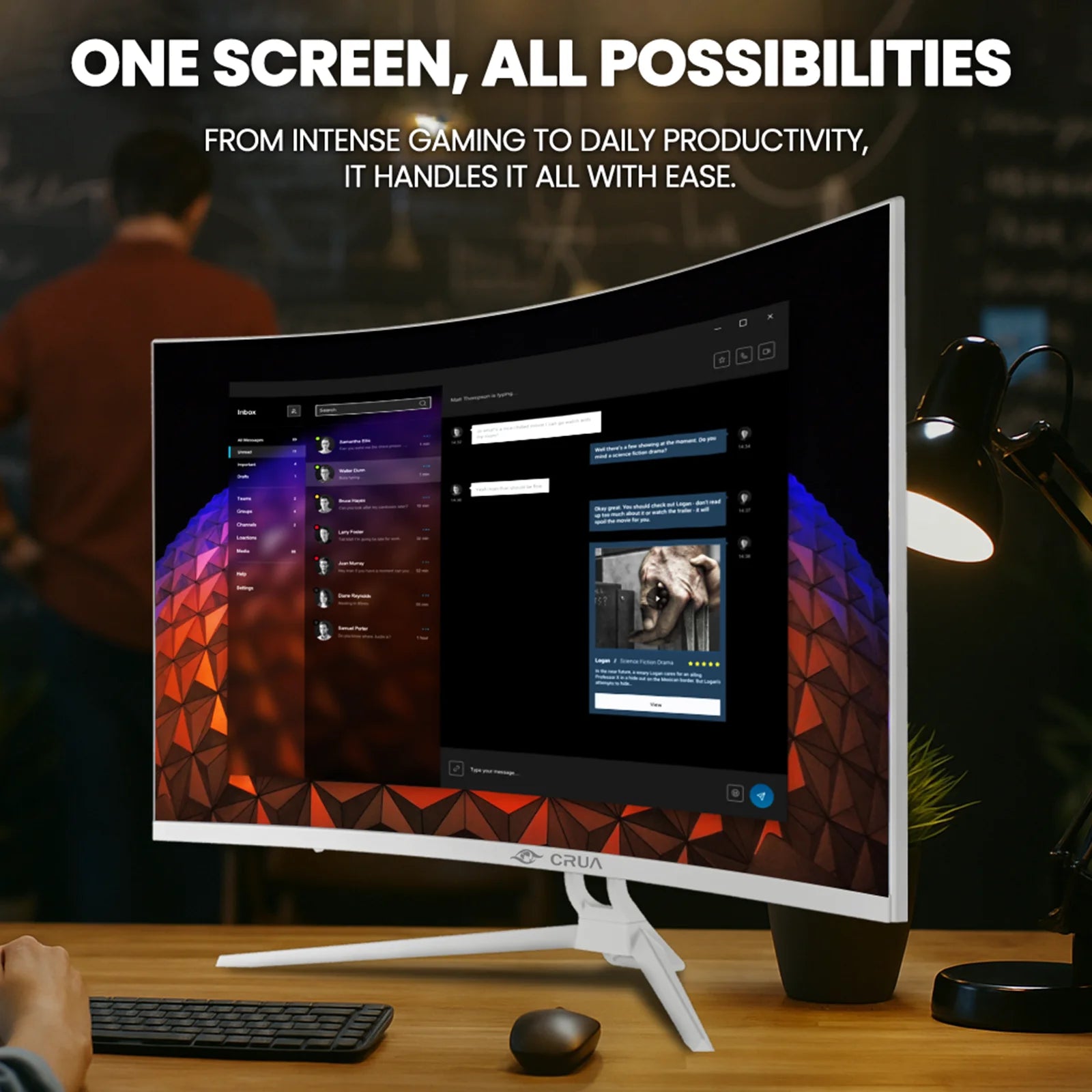 32 Inch 4K Curved Gaming Monitor, UHD 160Hz Monitor, 1500R, Freesync 120% Srgb, 1.07B Color Depth, with HDMI /DP and Built-In Speaker, Support Wall Mount-