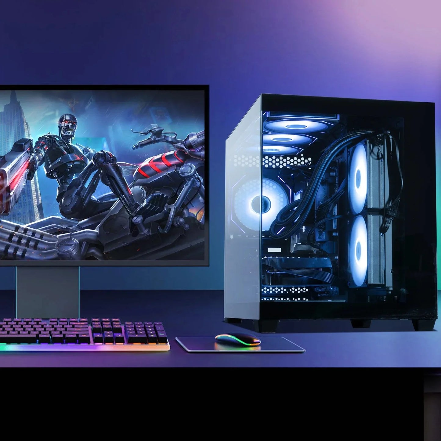 Gaming PC, AMD Ryzen 5 9600X,Radeon RX7650 Gre(Beat RTX4060), 1TB SSD, 32GB Ram,Desktop Computer Win 11,New