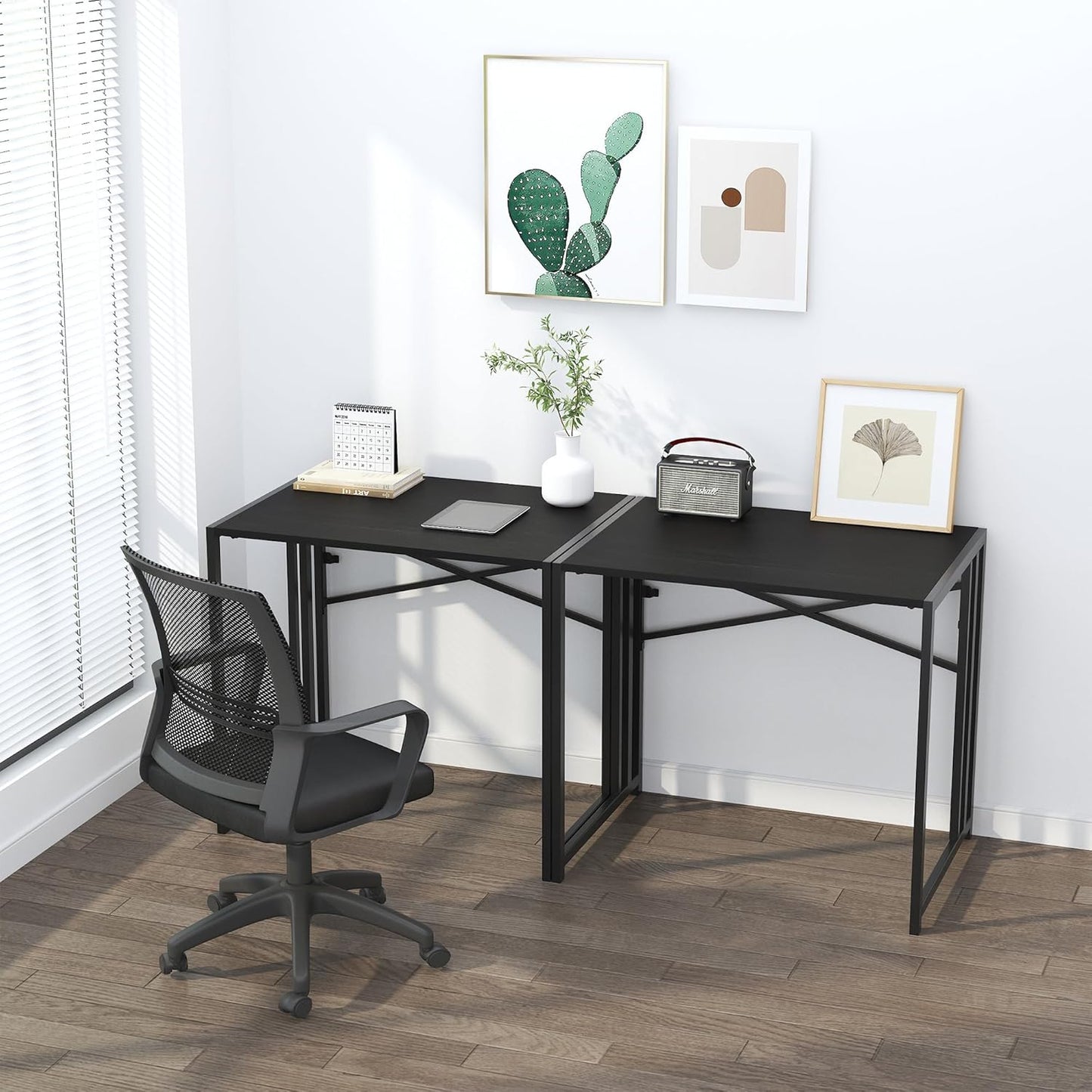 Small Folding Computer Desk 32 Inch, Writing Gaming Computer Desk for Small Spac