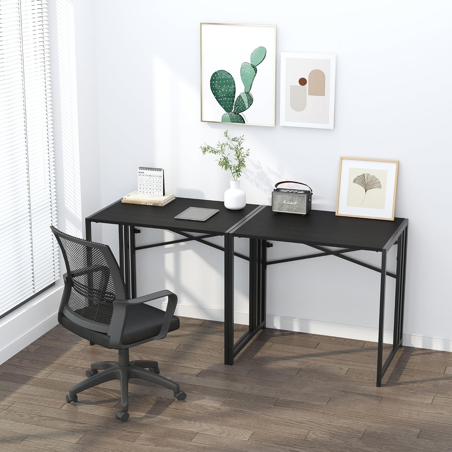 Small Folding Computer Desk 32 Inch, Writing Gaming Computer Desk for Small Spac