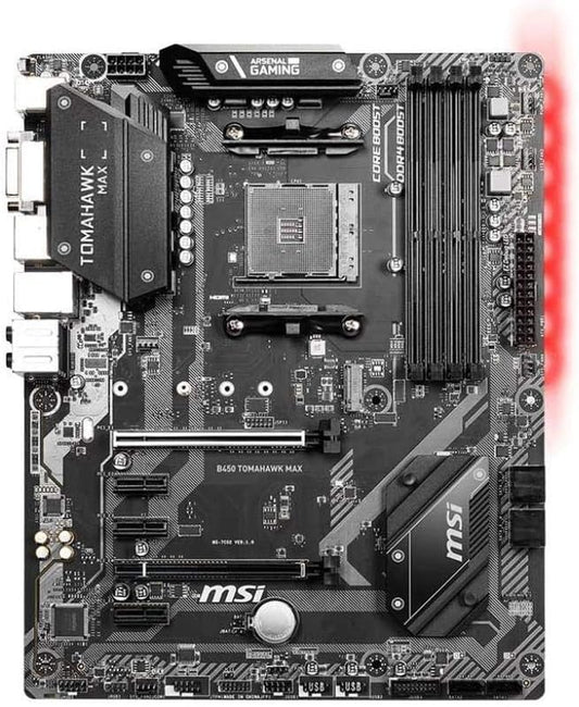 Arsenal Gaming AMD Ryzen 2ND and 3Rd Gen AM4 M.2 USB 3 DDR4 DVI HDMI Crossfire ATX Motherboard (B450 TOMAHAWK MAX II)