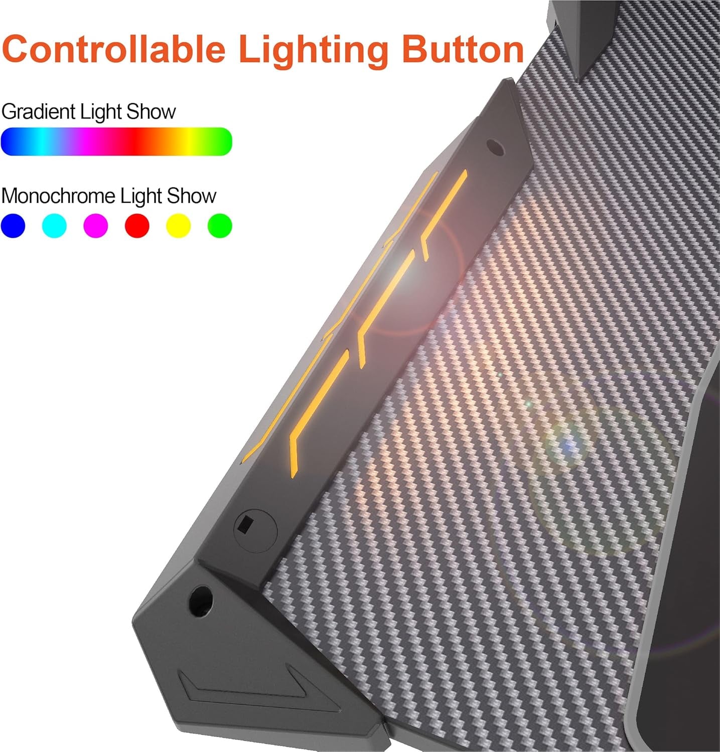 60" Gaming Desk with RGB LED Lights, Large Z-Shaped Gaming PC Desk with Carbon Fiber Desktop Home Office Computer Game Desk Table for Gamer W Mouse Pad, Cup Holder, Headphone Hook, Black