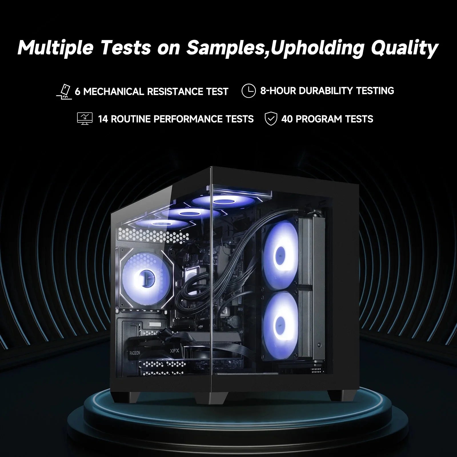 Gaming PC, AMD Ryzen 5 9600X,Radeon RX7650 Gre(Beat RTX4060), 1TB SSD, 32GB Ram,Desktop Computer Win 11,New