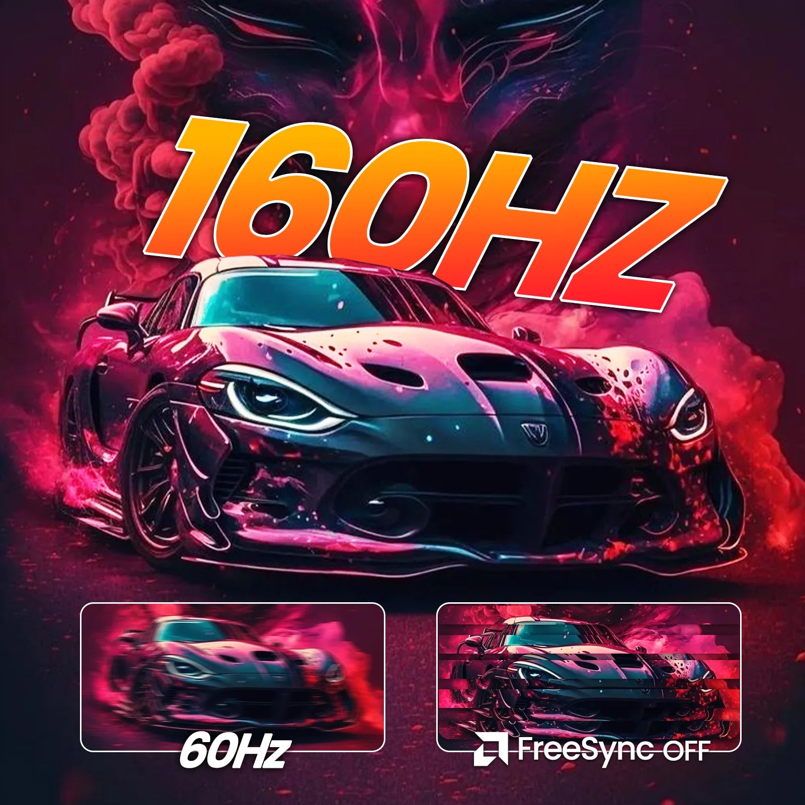 32 Inch 4K Curved Gaming Monitor, UHD 160Hz Monitor, 1500R, Freesync 120% Srgb, 1.07B Color Depth, with HDMI /DP and Built-In Speaker, Support Wall Mount-