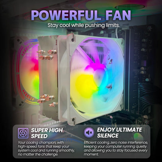AMD Ryzen 7 5700X Gaming PC with B450 Motherboard, 32GB RAM, 1TB Nvme SSD, NVIDIA RTX 4060 8GB, Wifi 6, and RGB Lighting