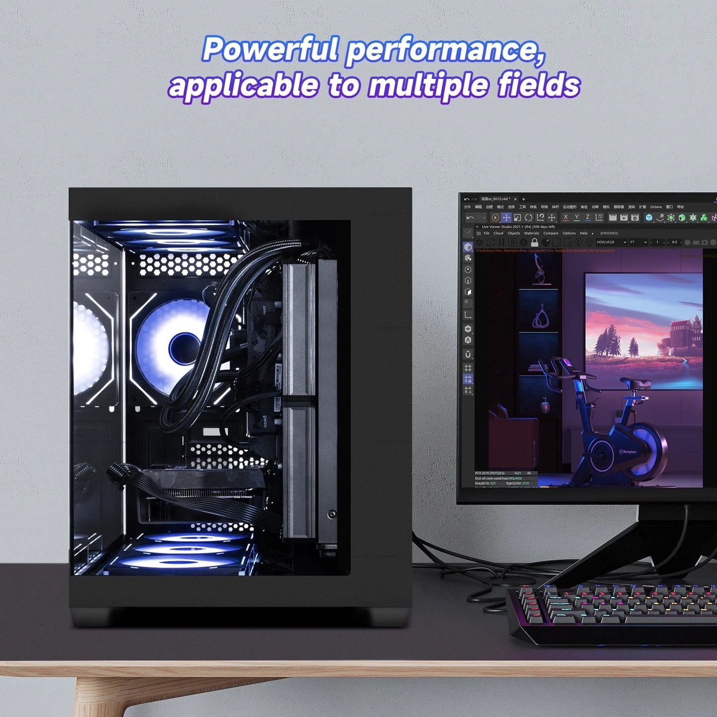 Gaming PC, AMD Ryzen 5 9600X,Radeon RX7650 Gre(Beat RTX4060), 1TB SSD, 32GB Ram,Desktop Computer Win 11,New