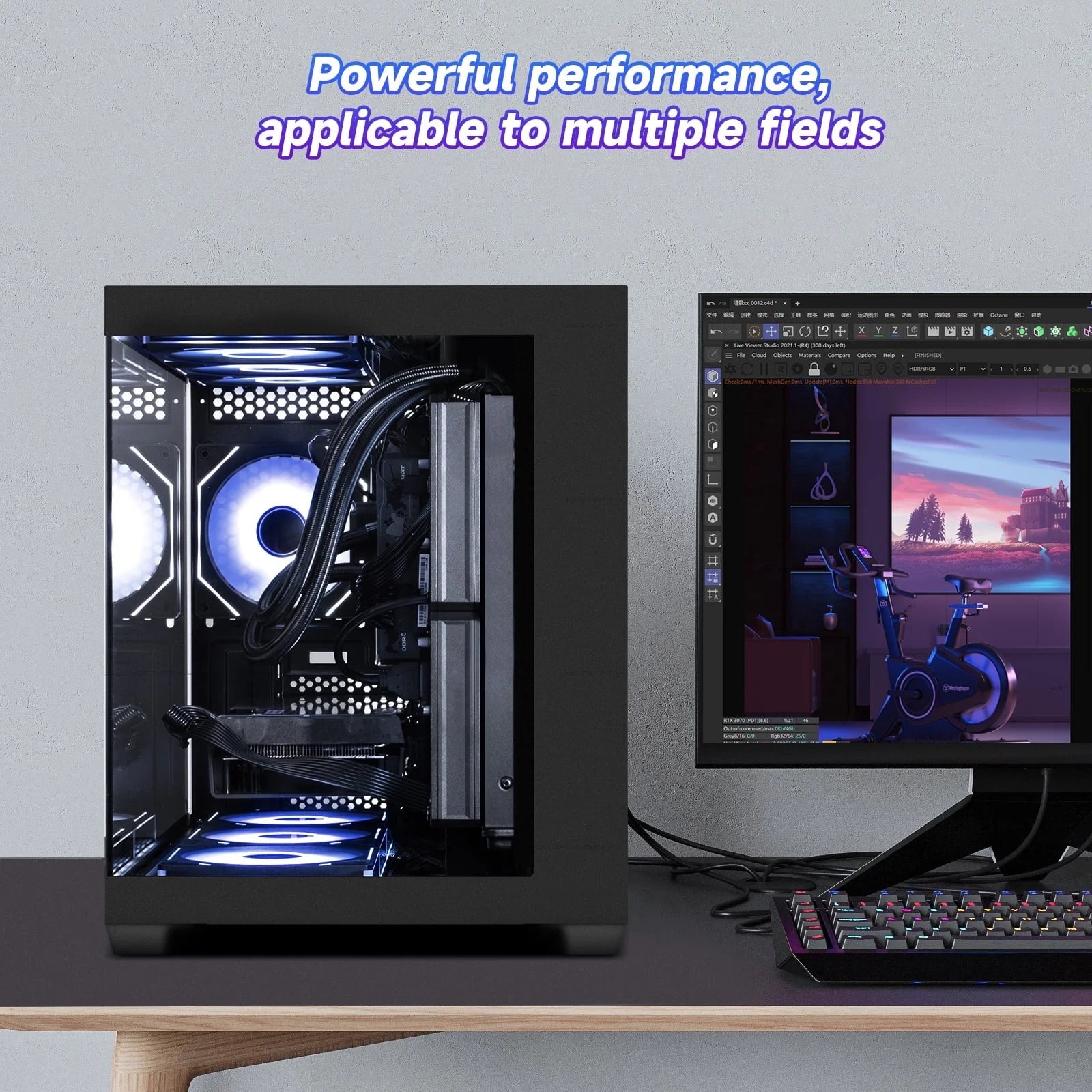Gaming PC, AMD Ryzen 5 9600X,Radeon RX7650 Gre(Beat RTX4060), 1TB SSD, 32GB Ram,Desktop Computer Win 11,New