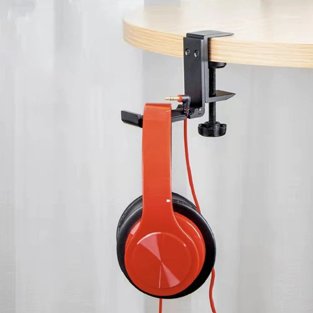 Under Desk Earphone Stand with Adjustable Clamp Metal Earphone Hanger Gaming Headset Holder for Gaming PC Accessories
