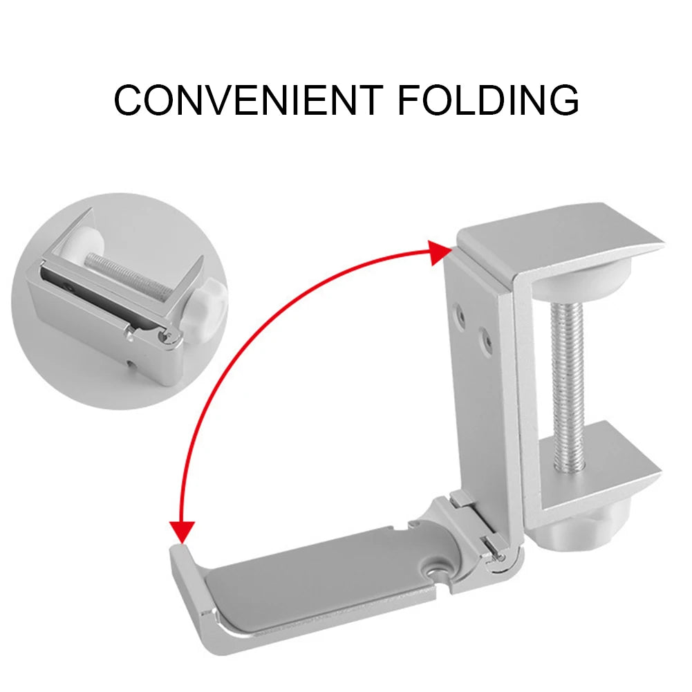 Under Desk Earphone Stand with Adjustable Clamp Metal Earphone Hanger Gaming Headset Holder for Gaming PC Accessories