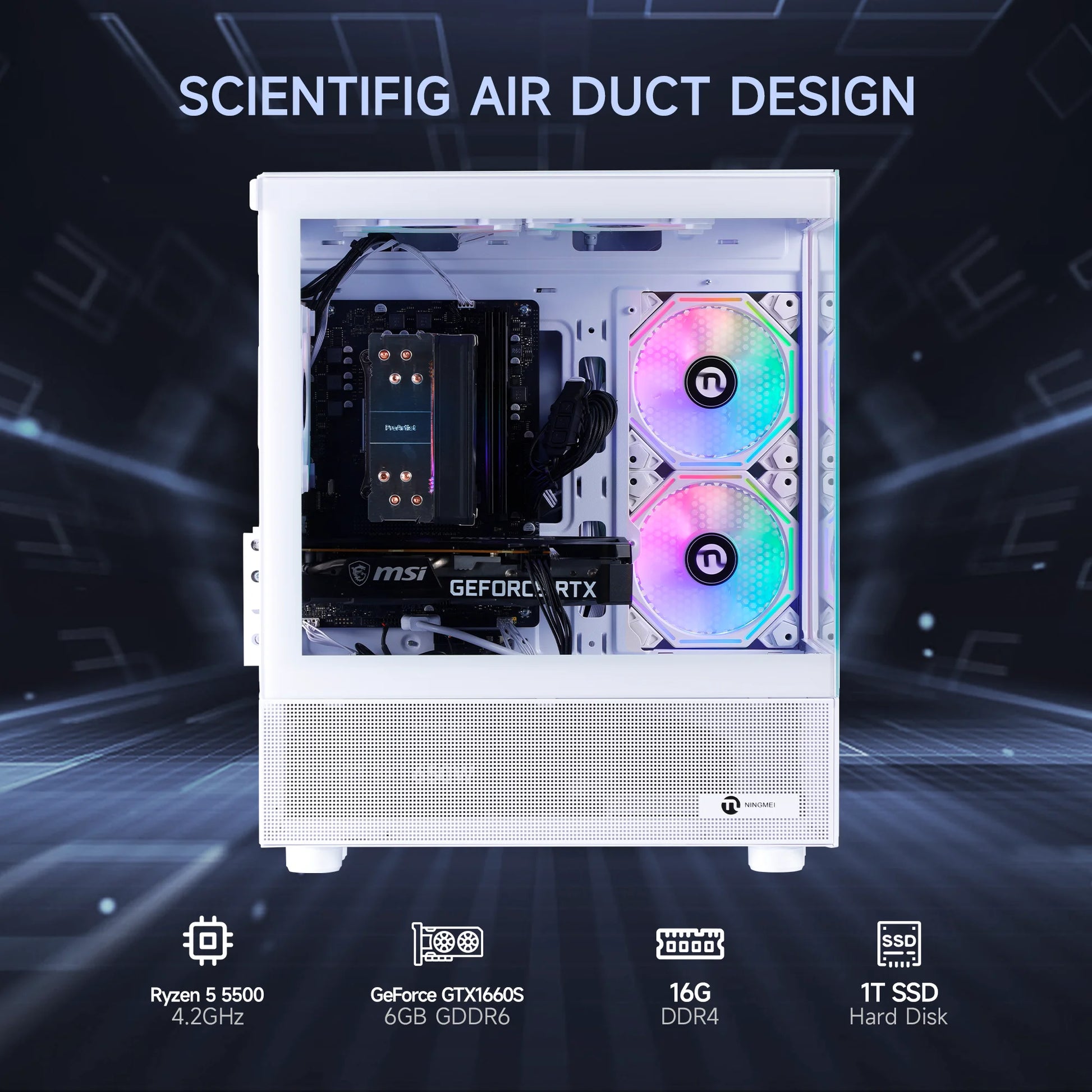 Lumishore Gaming PC AMD Ryzen 5 5500 Geforce GTX 1660 Super 16 GB RAM 1TB SSD Windows 11 PC Gaming