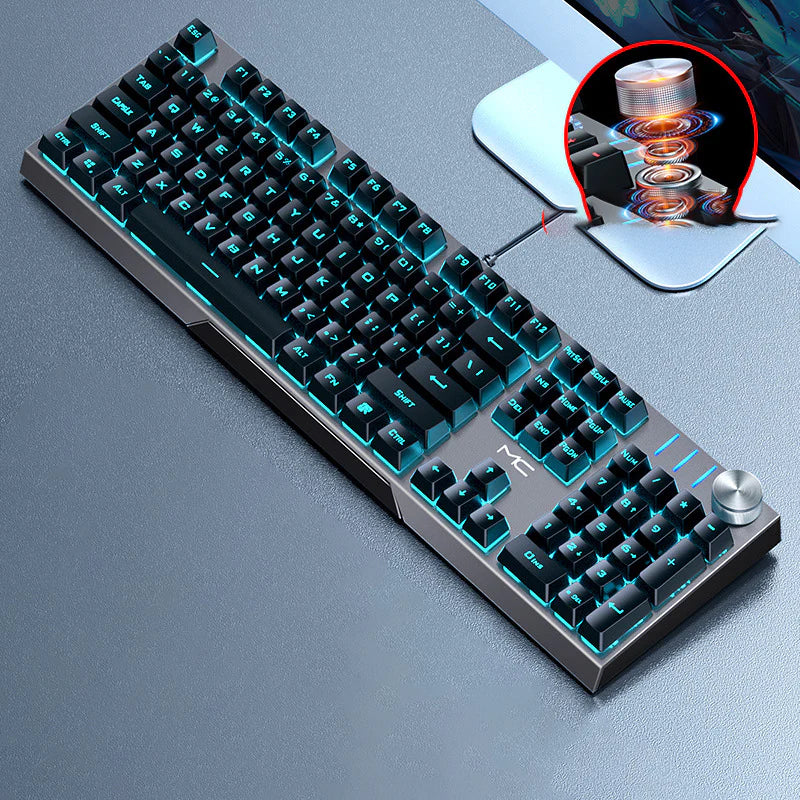 Modern Mechanical Keyboard with Green Black Tea Red Switches for Gaming PC Setup Wired