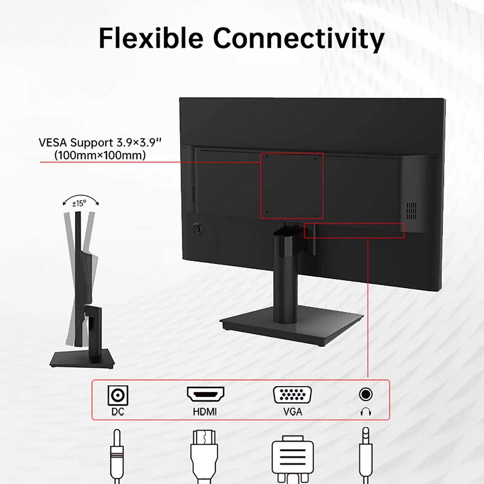 24 Inch 1080P Monitor 100Hz, Freesync Gaming Moniter, PC Monitors for Office, HDMI, VGA, Earphone Ports, HDR10, Zeroframe Design